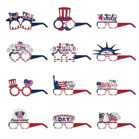 10 kpl Itsenäisyyspäivän 4. heinäkuuta lasit Koriste Valokuvauskoju Rekvisiitta KLB