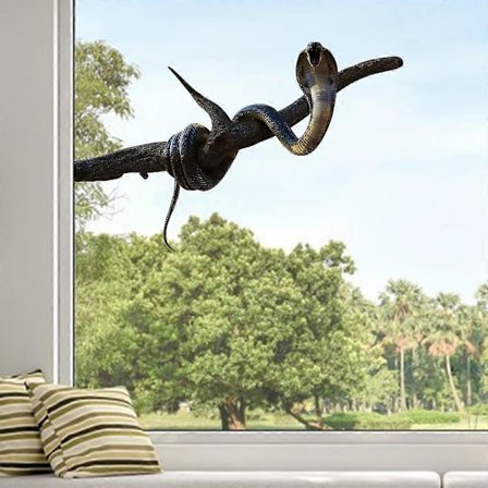 Horror cobra frostet dekorativt klistermærkeBlodige hænder og fødder DIY Glas Familie Skole KlistermærkerSelvklæbende 3D frostet cobra vægklistermærke