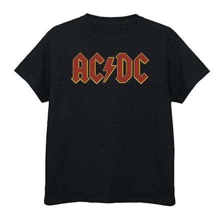 AC/DC Pojkar Logotyp Bomulls T-shirt 9-11 År Svart/Röd