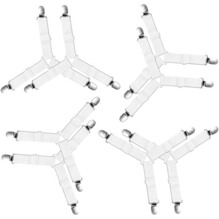 Lakanbår fast 8 delar, elastisk madrassbår Lakan justerbar, triangelhållare för justerbara lakan F
