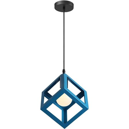 Moderni riippuvalaisin kuution muotoinen kattokruunu geometrinen metallinen kattovalaisin E27 - 16CM, sininen [Energialuokka A]