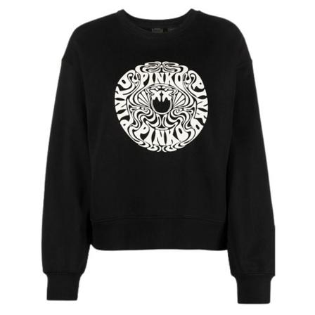 Pinko - Hoodies - Svart - Dam - Storlek: Xl, Dam, Storlek: XL