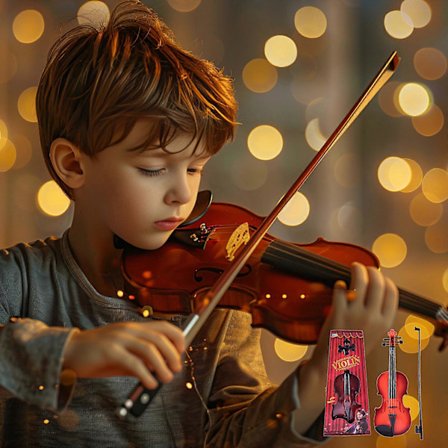 Simuloitu Viulu Lapselle Akustinen Viulu Leikki Stringillä Musiikillisen Aloittelijan Instrumentin Harjoittelulahja