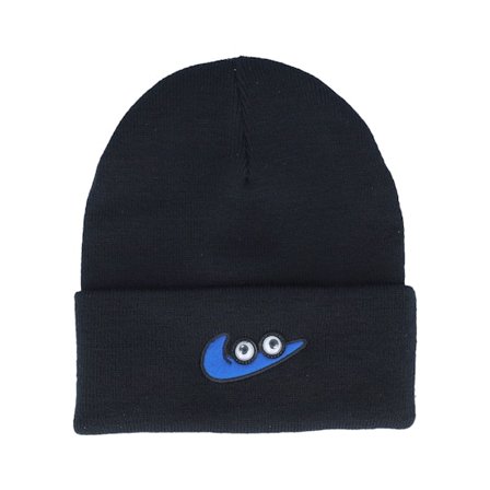 Nike - Noir cuff Bonnet - Peak Beanie Swooshy Black Cuff @ Hatstore