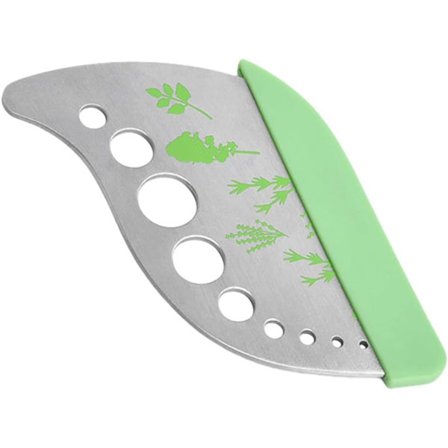 1 Stk. Urtestripper 9 Huller Rustfrit Stål Urtekniv Bladstripper med Beskyttelseshætte Køkkenredskab