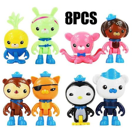 8 st set The Octonauts figurer Octo Crew Pack Playset Actionfigur leksaker för barn