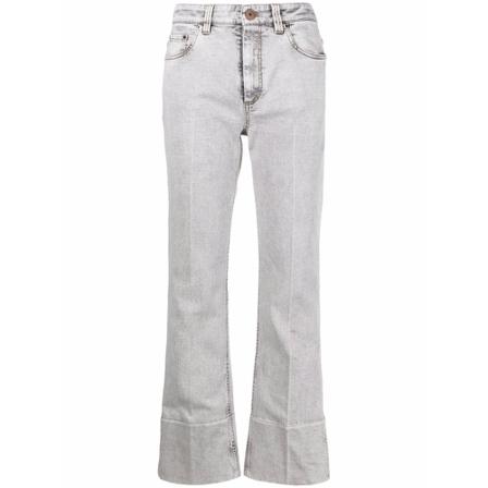 Brunello Cucinelli, Flared Jeans Grijs, Dames, Maat:S,elastaan