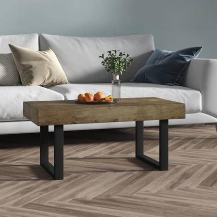 Vidaxl Soffbord Mörkbrun Och Svart 90x45x40 Cm Mdf Och Järn Brun