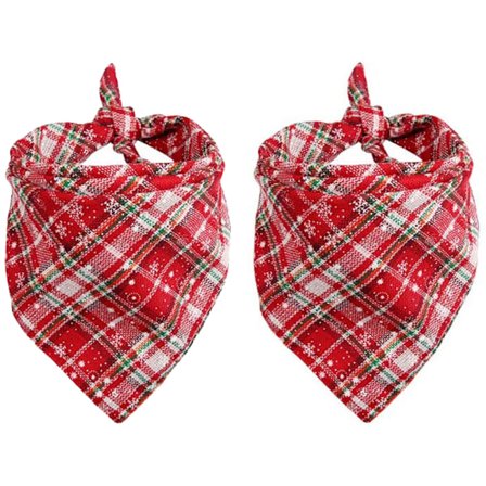 2-pak julehunde bandana, feriekatte bandana Buffalo Plaid flannel hagesmække tørklæder til hunde katte, shape3