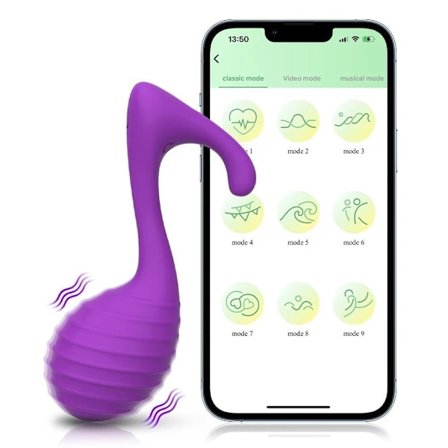 Vibrator för kvinnor - Massageapparat med appstyrning, Lila