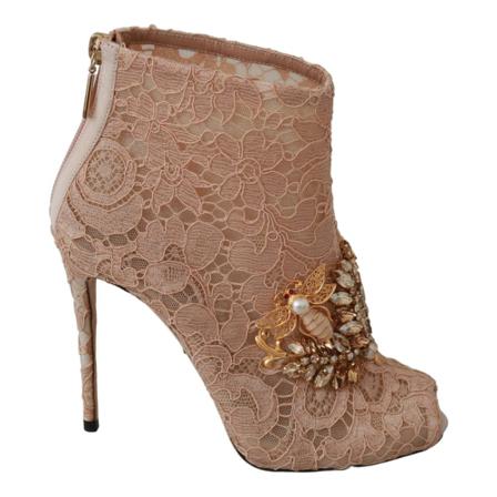 Dolce & Gabbana, Boots Beige, Dames, Maat:36 EU,Katoen