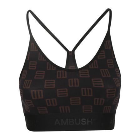 Ambush Monogram-print bra top Sort, Dame