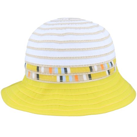 Seeberger - Giallo bucket Cappello - Cloche With Stripy Insert White-Honey Bucket @ Hatstore