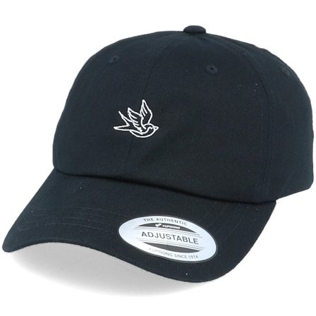 Iconic - Black - unconstructed - Cap - Tiny Swallow Organic Black Dad Cap - Hatstore