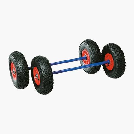 Biltema - Luftgummihjul med Kulelager, 255 mm Hjulsett - Inkluderer Fire Hjul, To Akslinger og Monteringstilbehør