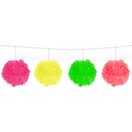 Pompom Girlang neon 3 m - Partyninja.se