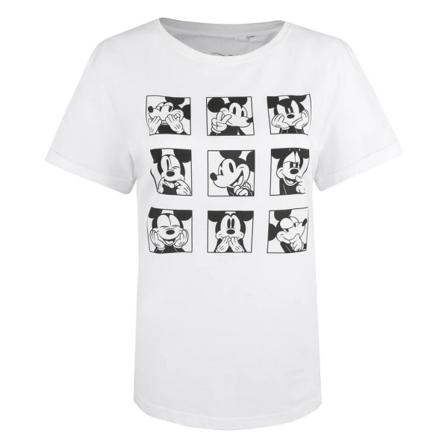 Disney Mickey Mouse Faces T-shirt S Vit För Dam/dam