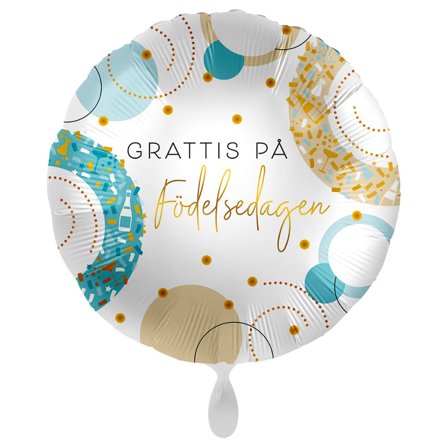 Grattis På Födelsedagen Ballon Golden Blue