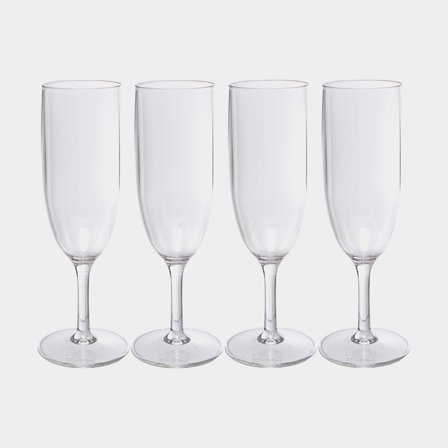 Champagneglas i plast Nordiska Plast Classic, glasklar, 17 cl, 4-pack