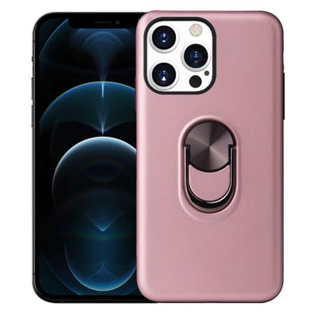 Iphone 13 Pro Max Hybrid Skal Med Finger Ring - Rose Gold Rosa Guld