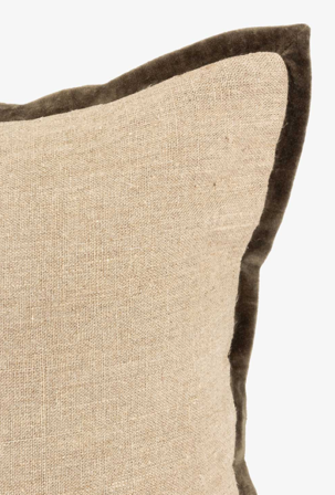 Lama Putetrekk Lin med fløyelskant Sort 50x50cm