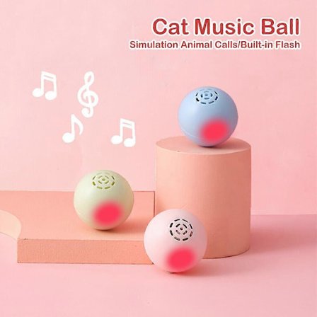 Kattleksak Rullande Boll med Ljud & Ljus Musik Träningsboll för Husdjur