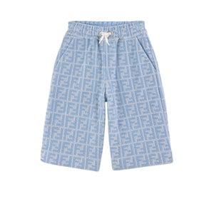 Kids - Fendi Blue FF Logo Bermuda Shorts 8 Years - Shorts - 8 years - Blue