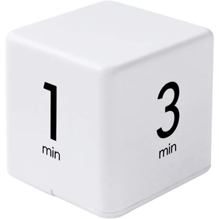 Rubiks kube-timer - hvit, 1-3-5-10 minutter