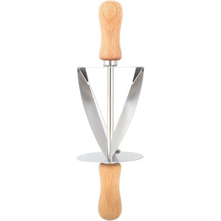 Rullende Croissant-Kutter, Rustfritt Stål Bakeverktøy for å Lage Brød Hjul Deig Bakverk med Trehåndtak