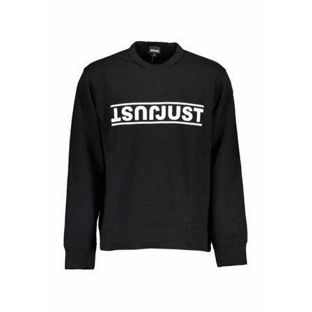 Just Cavalli Sweat Logo Printé Sort, Herre Sweatshirts, Størrelse: XL