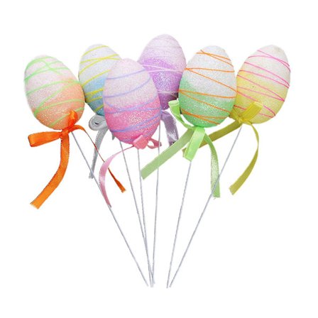 6 stk. Egg Skum Påske Dekor, påskeegg gren, egg skum påske dekor, 4x6cm