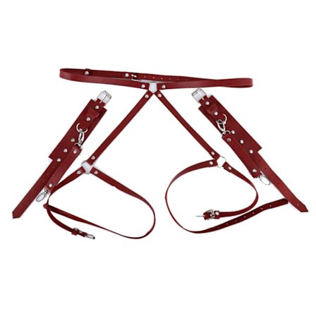 Selebukser i PU-lær med justerbar midje og lårstropper for kvinner - Retro-stil for cosplay