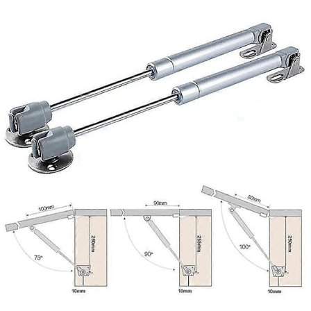 3 stk Møbel Skapdør Løft Opp Pneumatisk Støtte Hydraulisk Gassfjær Stag