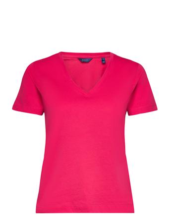 Original V-Neck Ss T-Shirt T-shirts & Tops Short-sleeved Rosa GANT*Betinget Tilbud
