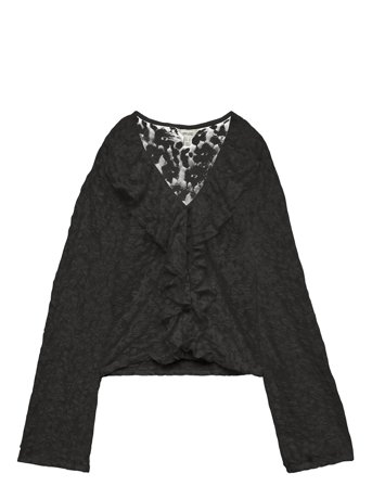 Awkienna Ls V-Neck Lace Top Black Vero Moda