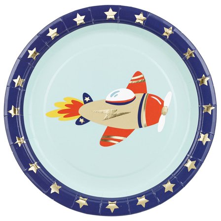 Pahvilautaset Lentokone 18cm 6 kpl