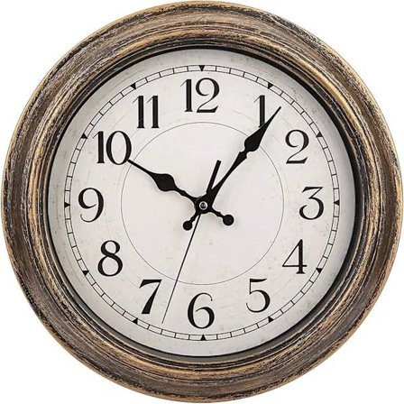 12-tums retro väggklocka, vintage rund dekorativ väggklocka, tyst-FA-