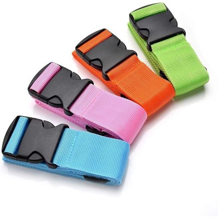 Kofferbelte for forsegling og merking av bagasje, dimensjoner 5x188cm og 5x100 cm(1 stk), Fluo Powder-skulderstropp -