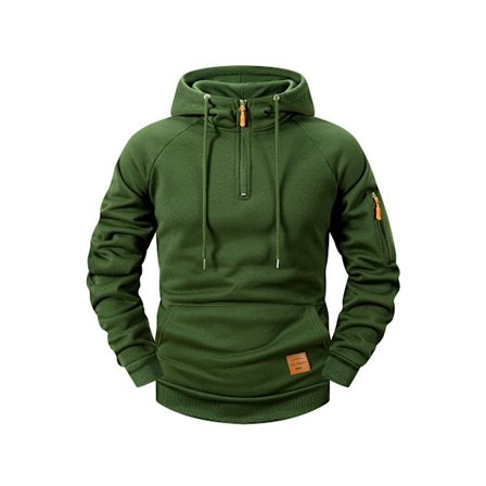 2025 Høst/Vinter Herrehettegenser Mote Casual Sportshettegenser Retro Harajuku Langermet Glidelås Multi Lomme Løs Street Wear