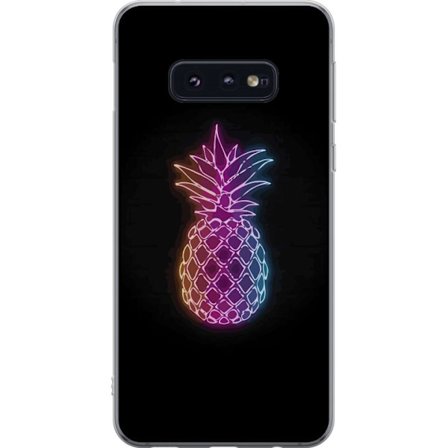 Kompatibelt Mobildeksel til Samsung Samsung Galaxy S10e Neonlysillustrasjon av ananas i fargerikt lys mot svart bakgrunn