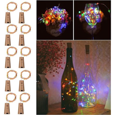 10-pakks Stjerneformet Vinflaske Lyslenke, Kobberfalsk Kork Vin