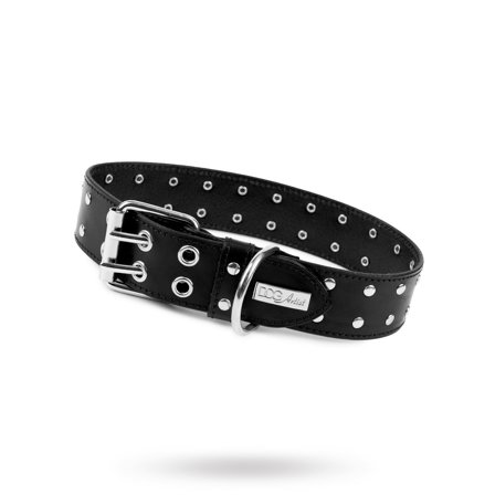 DOGArtist - RIVET Black Silver - Läder Hundhalsband- Hundhalsband
