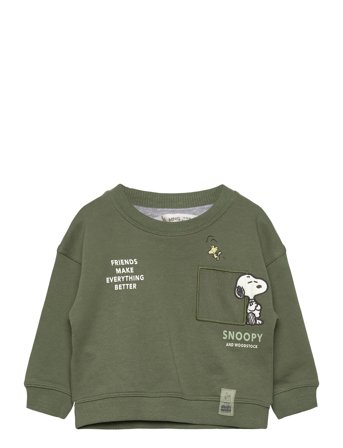 Mango Embroidered Snoopy Sweatshirt - Green - 5-6