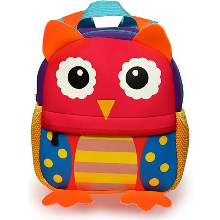 Børne rygsække Småbørn Børn Skoletaske Zoo Madkasse 3D Sød Dyr Tegneserie Førskolerygsæk (Ugle(Small))
