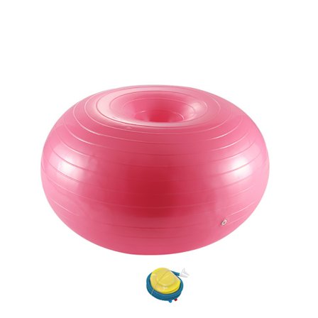 Donitsi-jumppapallo, jooga, keskivartalon vakausharjoittelu, tasapainoharjoittelu joogaan ja pilatekseen, sisältää ilmapumpun