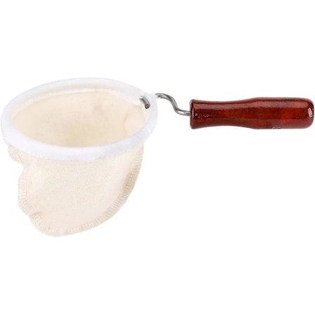 Återanvändbara kaffefilter i tyg kompatibla med perkulator, hållbar tvättbar flanelltyg perkulator med kaffetillbehör i trähandtag