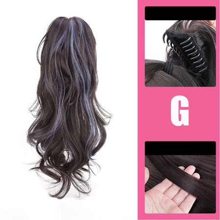 Syntetisk lang bølget hestehale Highlights Hestehale-hårstykker G G