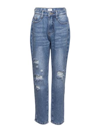 Mom Destroy Premium Blue Jeans Blå Grunt