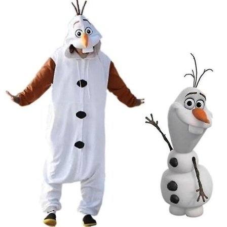 Olaf Frozen Vuxen Snögubbe Kostym Kigurumi Pyjamas Pyjamas Ozq Hög Kvalitet