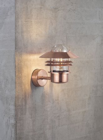 Blokhus utelampe vegg - kobber